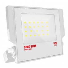 PROIETTORE LED SIRIO SLIM BIANCO 20W - 4000K - 2100 Lm - IP66 - Color Box