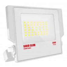 PROIETTORE LED SIRIO SLIM BIANCO 30W - 4000K - 3150 Lm - IP66 - Color Box