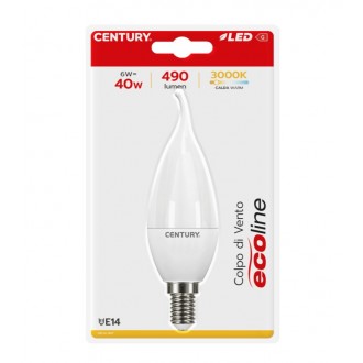 LAMP. LED ECOLINE C. VENTO 6W - E14 - 3000K - 490 Lm - IP20 - BLISTER 1 pz.