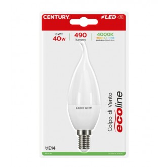 LAMP. LED ECOLINE C. VENTO 6W - E14 - 4000K - 490 Lm - IP20 - BLISTER 1 pz.