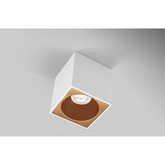 PLAFONIERA LED ESSENZA QUBE BIANCA/GOLD d. 96 - GU10 - IP20 - Color Box