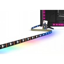 STRIP LED RGB CON TELECOMANDO RF TV-55 INCH 1.50W/m - 30 Led/m - RGB - 50 Lm - Dimm. - IP20 - Color
