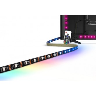 STRIP LED RGB CON TELECOMANDO RF TV-55 INCH 1.50W/m - 30 Led/m - RGB - 50 Lm - Dimm. - IP20 - Color