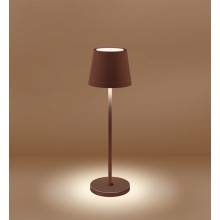 LAMP. DA TAVOLO LED LUME PLUS RICAR. CORTEN - 190 Lm - Dimm. - IP54 - Color Box