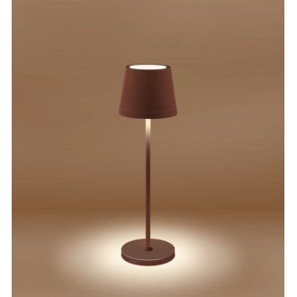 LAMP. DA TAVOLO LED LUME PLUS RICAR. CORTEN - 190 Lm - Dimm. - IP54 - Color Box